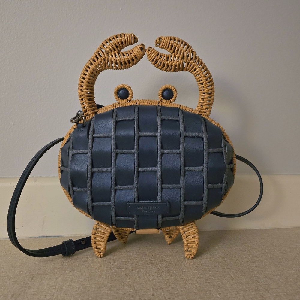 Kate Spade Navy and Tan Crab-Shaped Crossbody Bag